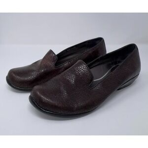Dansko Olivia Loafer Brown Textured Leather 39 EU 8.5 US Slip On Comfort Shoes